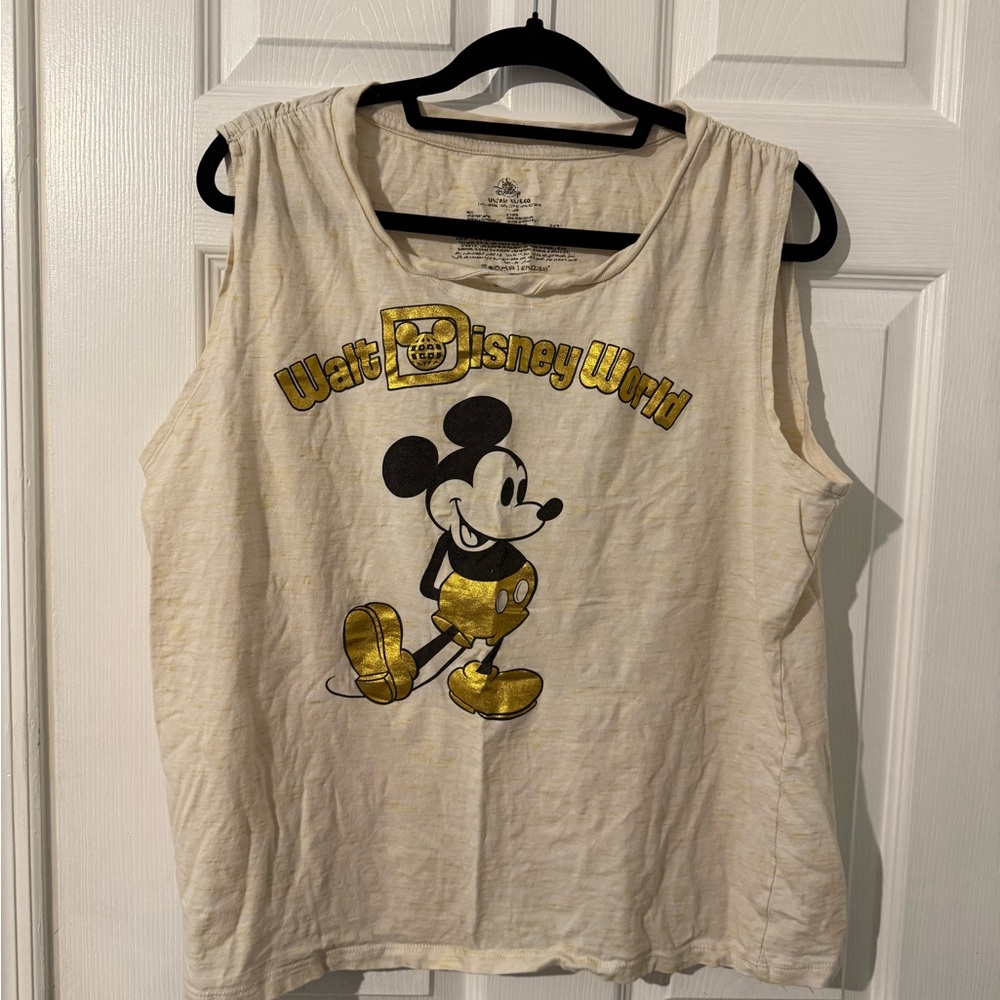 Disney Cream and Gold Graphic Tee tank top